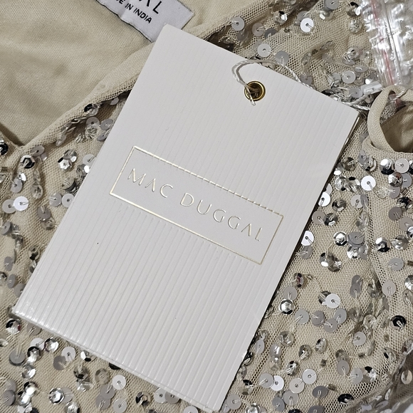 MAC DUGGAL size 8 BEADED FRINGE SEQUINED MINI DRESS Womens - Picture 6 of 7